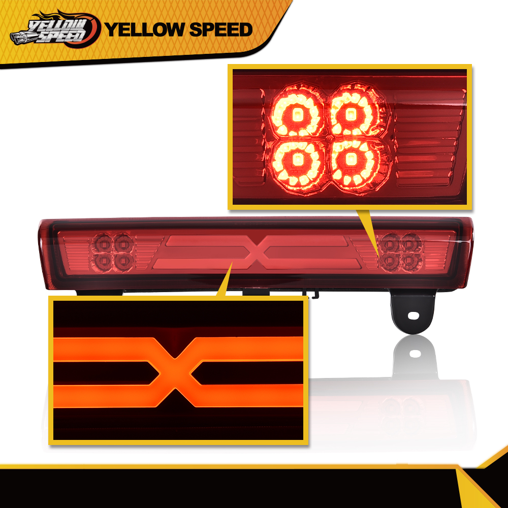 3rd Brake Light Compatible With 2000 2006 GM Tahoe Suburban GMC Yukon Third Brake Reverse Lights Led High Mount Lamp Tail Light Stop Light Red Housing