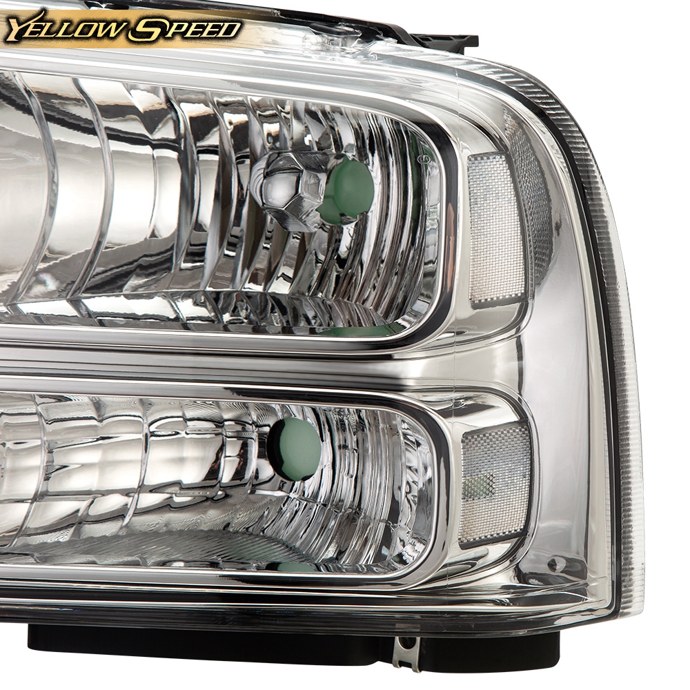 Clear/Black LED DRL Headlights For 2005-2007 Ford F250 F350 F450 F550 Super Duty (Halogen) By Ylwspeed2000