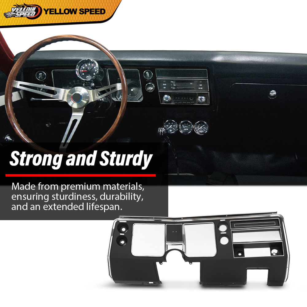 Dash Cover Bezel - Black (No AC) Fit For 1968 Chevy Chevelle
