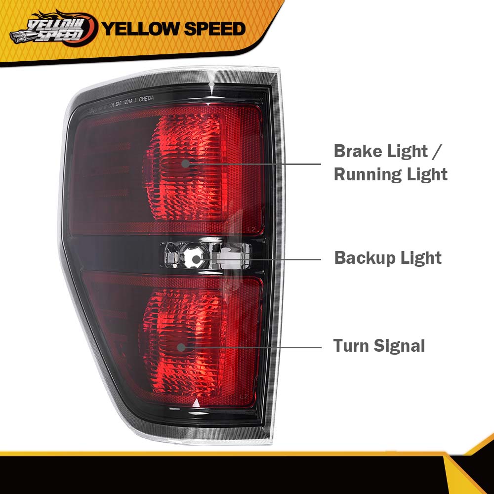 thumbnail image 2 of Driver Side Tail Light Assembly For Ford F-150 2009-2014 - Red, Replacement Brake Lamp 2 of 4