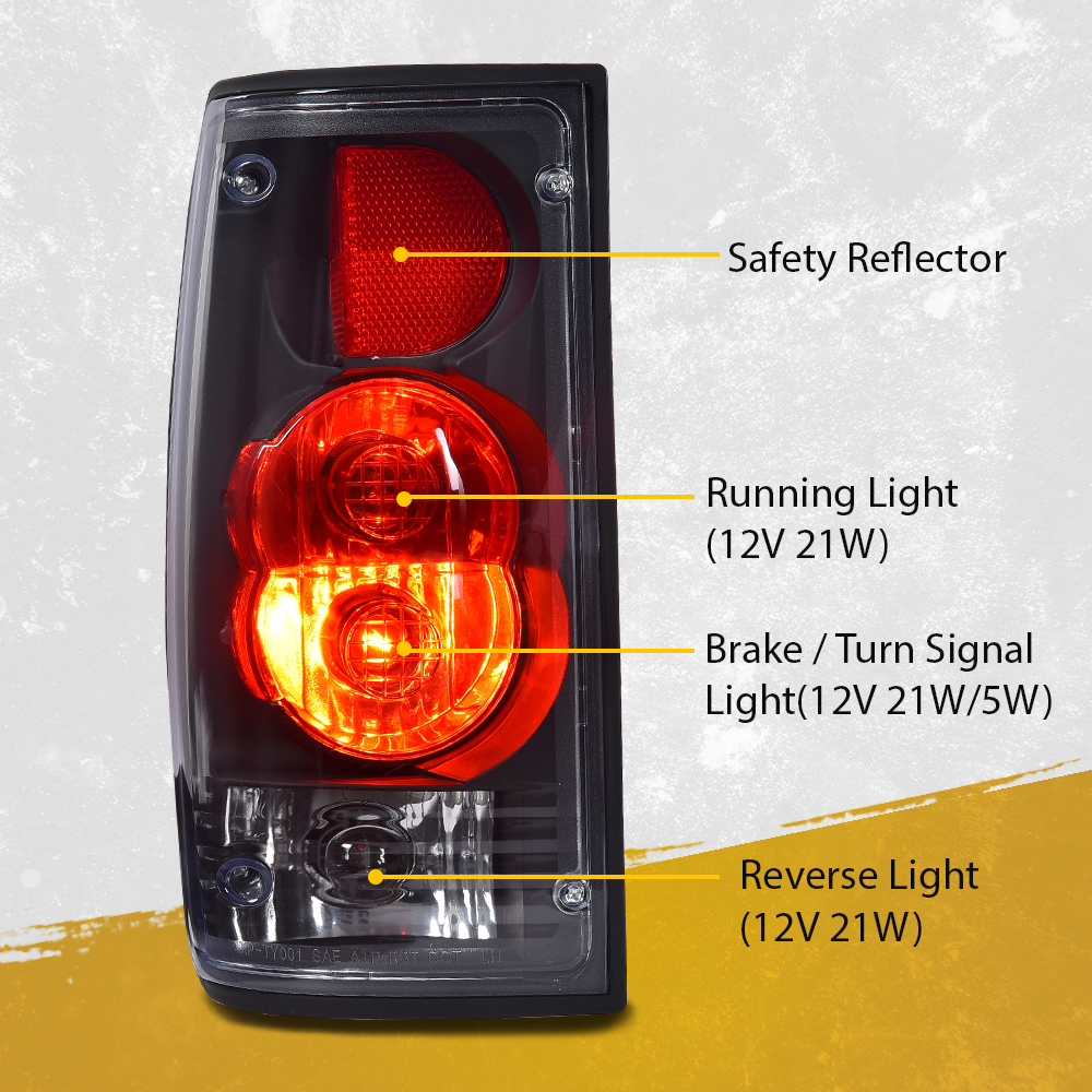 Right Passenger Tail Light For 1989-1995 Toyota Pickup 2WD/4WD – Headlightsdepot, Direct Fit, DOT/SAE