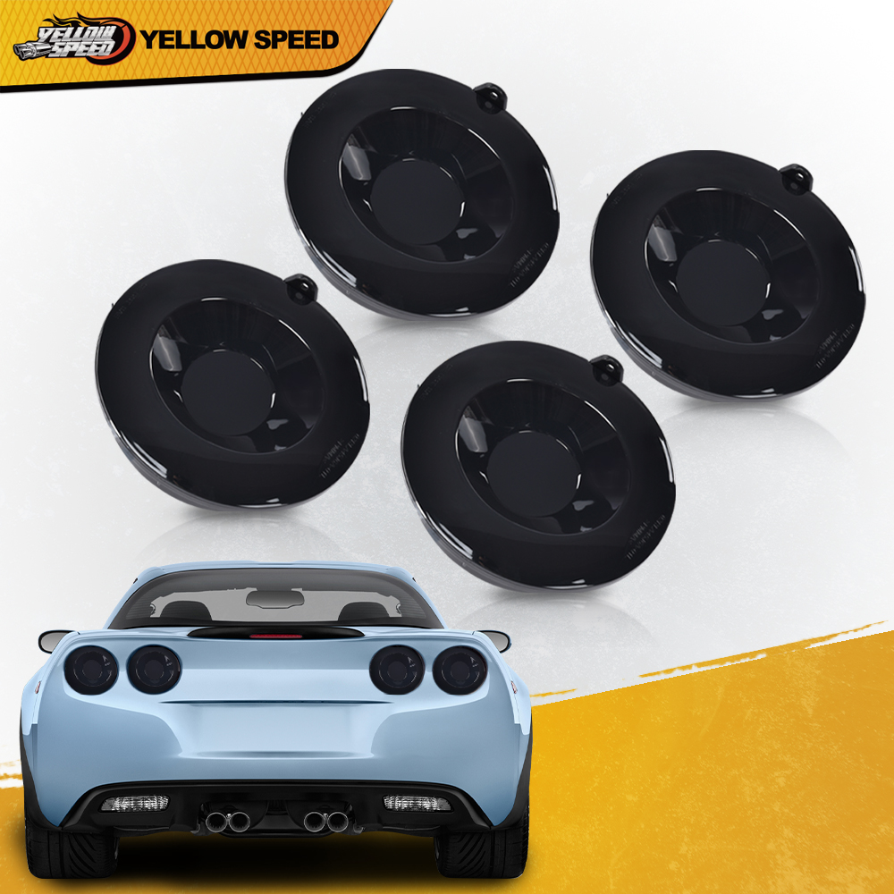 thumbnail image 2 of Ylwspeed2000 LED Rear Tail Lights For Chevy Corvette C6 Coupe 2005-2013 - Black Housing (4Pcs) 2 of 2