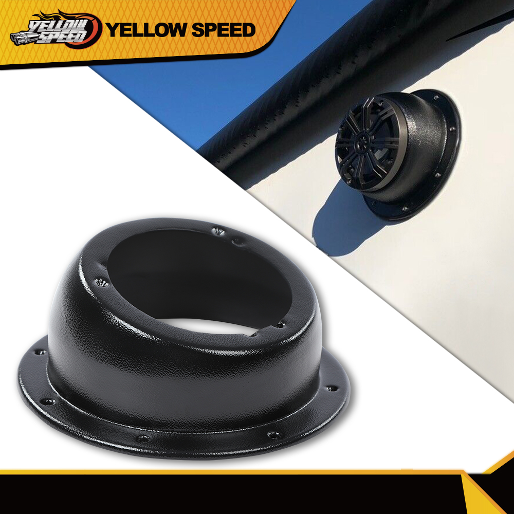 6.5" Custom Door Speaker Enclosure Box Pod – Flange Mount, Black Plastic, Made In USA 12 thumbnail image